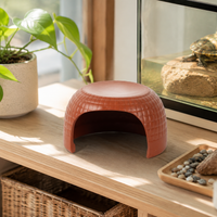 Domed Snake Hide, Terracotta Reptile Hide for Vivarium, Small Terrarium Decor for Gecko & Snake
