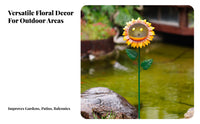 Decorative birds Feeding Station Weather Resistant Flower decor eyes Catching Metal for Gardeners, Balcony, Patio