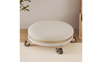 Low Rolling Stool with Backrest Padded Roller Stool Chair Soft Furniture for Kids, Bedroom