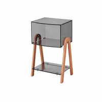 Transparent Design C-curve designd Table with periodical holder compartment Minimalist & aesthetic Nightstand Multi-Functional Home Furnishing Space-Saving for Apartment Dwellers, homeowners, Students, Living Room, Bedroom, Small areas, Office