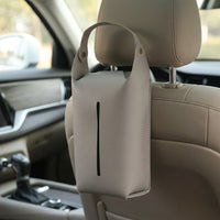 Kitchen Accessories Hanging Tissue Box, Faux Leather Tissue Box Holder and Napkin Holder, PU Leather Car Tissues for Sun Visor, Handle Design