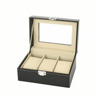 Watch Display Box PU Leather Watch Organizer with Window Dustproof Jewelry Box with Dividers for Collectors, Dresser, Closet