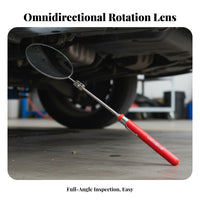 Telescopic Inspection Mirror Adjustable Reach Under Vehicle Inspection Mirror Distortion-Clear Reflection Ergonomic Grip Handle