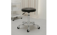 Chrome Base Round Adjustable Height Stool Swivel Bar Stool Drafting Chair for Kitchen, Workshop