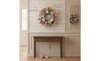 Vibrant Colors Seasonal Floret Wreath Handmade House Decoration Realistic Look for Party
