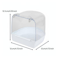 Large Size Bird Bathing Container Easy to Clean Bird Bathing Tub Long-Lasting Plastic Parakeet Bath House Transparent Cover for Small Birds
