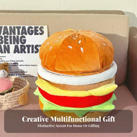 Velvety Hamburger Seat Double-Function Storage Ottoman Multi-Functional