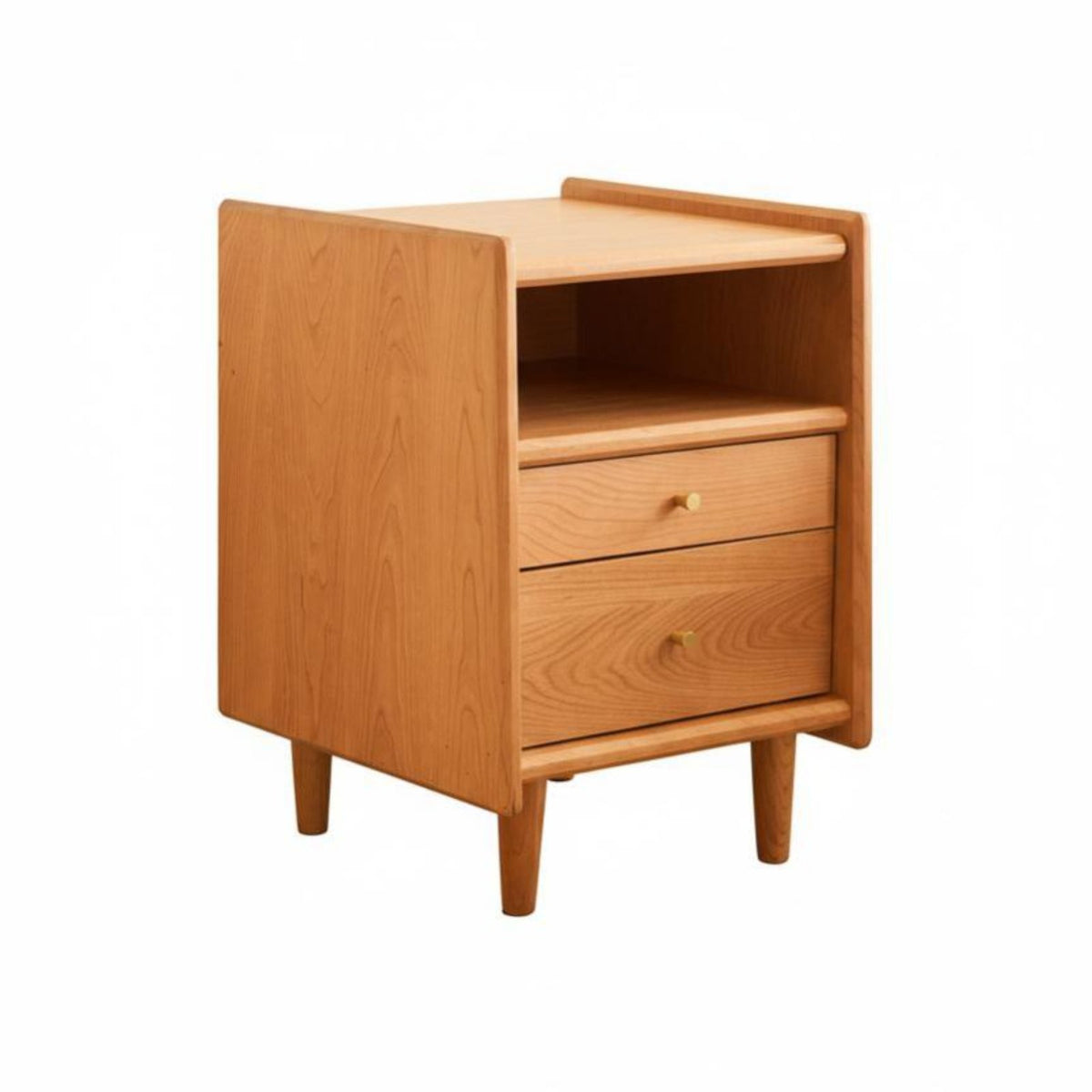 Minimalist Design Nightstand with Drawers Long-Lasting and Sturdy 2-Drawer Wooden Cabinet Polished Rounded Corners Bedside Table Versatile Use for Apartment Dwellers, Homeowners, Adults, Small Areas, Living Room, Hallway