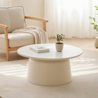 Pedestal Coffee Table Contemporary Circular Coffee Table Minimalist Furniture for Living Room, Small Apartment, Reading Corner