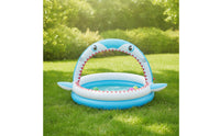 Shark Sprinkler Pool Overhead Inflatable Pool with Sprinkler Built-in Water Toy for Kids, Young Children, Backyard, Patio, Lawn
