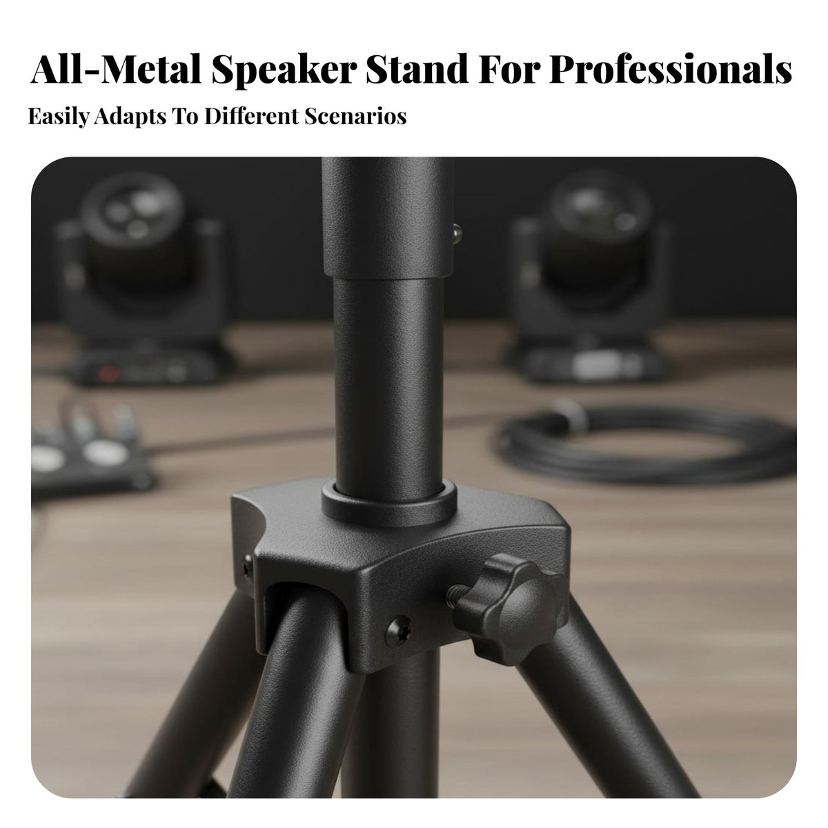 Heavy Duty Tripod Speaker Stand Professional Grade Floor Speaker Stand Sturdy and Stable Metal Audio Tripod Non-Slip Feet for Event Organizers, Home Theater Enthusiasts, Live Performance, Events, Studio, Conference Room