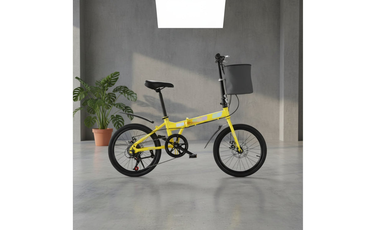 20-Inch Folding Bike Lightweight Mini Folding Cycle Variable Speed for Adults