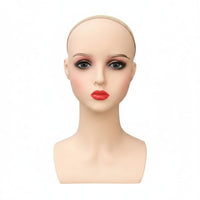Mannequin Head with Makeup PVC Material Female Mannequin Bust and Shoulders Design for Hair Salon Owners