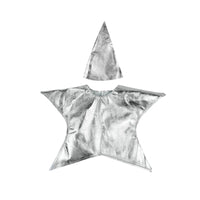 Glittery Material Star Costume Pull-on Style Shiny Star Outfit Velcro Closure Pointed Hat Set Finished Edges for Children, Kids, Party Dress-up, Stage Performance