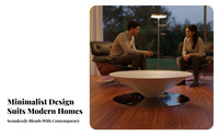 2 Pieces Suspended Disc and Cylinder Table Combo Minimalist Visually Pleasing Household Furniture French Cream and Design