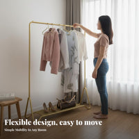 Rolling Clothes Rack with Shelf Easy to Move Wheeled Clothes Rail with Shelf On Casters Minimalist Design for Homeowners