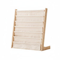 Childrens Wooden Bookcase Washable Textile Toddler Bookshelf Safe Rounded
