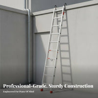 Aluminum Alloy Straight Ladder Anti-Slip Rungs Loft Access Ladder High Load Capacity for Construction Workers, Maintenance Home, Warehouse