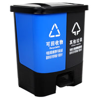 Outdoor Kitchen Dual-Compartment Pedal Bin for Food Waste and Recycling