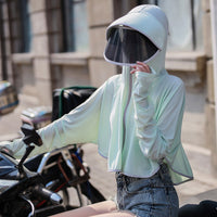 Women's UV Protection Hoodie Jacket for Outdoor Cycling & Beach