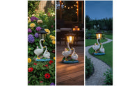 Solar Lantern with Swan Base Decorative Solar Swan Garden Statue Outdoor Light with Lantern Waterproof for Gardeners, Yard