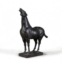 Resin Horse Sculpture Tabletop Horse Statue Decor Rustic Sculpture with Base for Interior Designers, Art Collectors