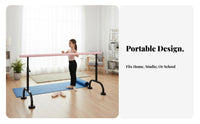 Portable Dance Bar Stable Freestanding Dance Bar Non-Slip Feet Adjustable Home Practice Barre for Dancers, Beginners, Gym