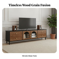 Nostalgic Television Cabinet Stand with Drawers Vintage Aesthetic Wide TV Stand Versatile Living Room Storage for Homeowners, Families, Lounge