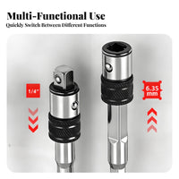 Screwdriver Bit Holder with Self Locking Mechanism Sturdy double Purpose Socket Adapter Wear Resistant Tool Accessory for Tight Confined Areas