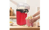 Oil-Oil-Less Hot Air Popcorn Popper High Popping Rate Mini Electric Popcorn Machine Easy to Clean Kitchen Appliance Single-Button Operation for Families, Kids, Home, Movie Night, Parties