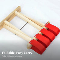 Foldable Design Cross-Legged Folding Stool Easy to Carry Wooden Cross-Brace Frame Stool Lightweight Portable Seat Quick Setup for Fishers, Tailgaters, Fishing, Camping, journey, externaldoor Meal