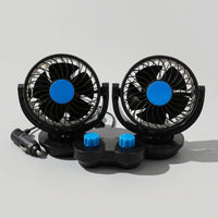12V Dual Head Car Fan Universal Double Head Car Fan Easy to Install Powerful for Commuters