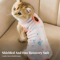 Reduces Shedding Cat Surgery Recovery Suit Breathable Material Cat Spay Neuter Suit Soft Material for Kittens, Cats, Weaning, Indoor, Home