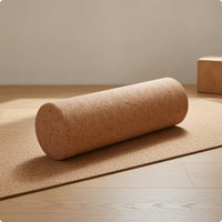 Rounded Ends Cork Exercise Roller Textured Cylindrical Cork Roller Natural Fitness Gear Polished
