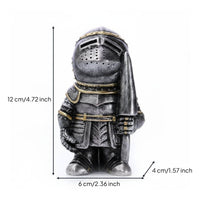 Unique Design Gnome Warrior Statue Hand-Painted Details Medieval Knight Ornament Funny for Bookshelf