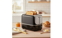 Easy-Clean Two-Slot Toaster Compact Toaster with Crumb Tray Countertop Defrost Automatic for Breakfast