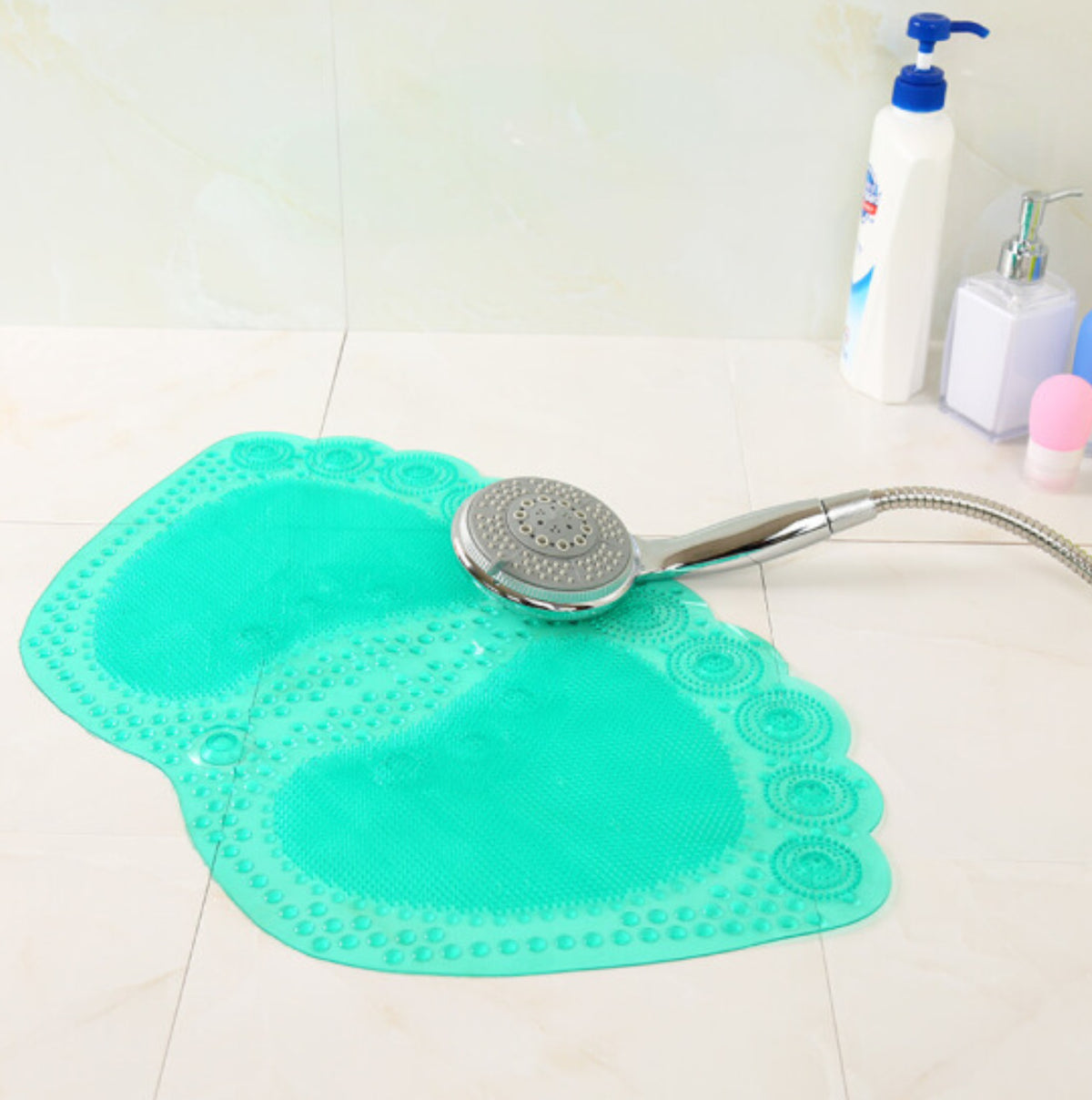 Footprint Suction Cup Non-Slip Bath Mat for Home and Hotel Use
