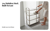 Space-Saving Stainless Steel Shoe Rack Reinforced Design Multi-Tier Shoe Shelf Heavy Duty Multifunctional for Apartment Dwellers, Homeowners, Entryway, Bathroom, Dorm Room, Small Areas