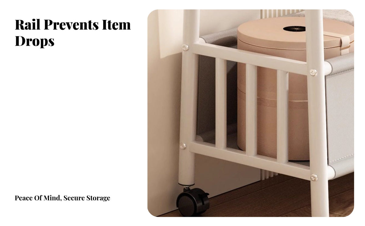 Multifunctional Rolling Clothes with Shelf Heavy-Duty Rolling Clothing Organizer with Basket Lockable Casters Garment Rack Large Capacity for Homeowners, Renters, Students, Bedroom, Entryway, Laundry Room, Closet