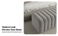 End of Bed Bench Versatile Modern Entryway Bench Firm-Density Foam Fluted Velvet Ottoman for Homeowners, Renters, Bedroom, Clothing Store, Hallway