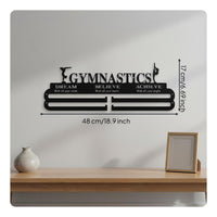 Great Gift Gymnastics Medal Holder Easy Installation Metal Medal Display Rack Heavy Duty Ribbon Awards Organizer Space Saving for Gymnasts, Athletes, Kids