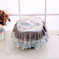 Lace Microwave Oven Dust Cover and Rice Cooker Mat, Oval/Round Tablecloth for Home Appliances