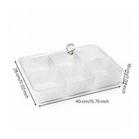 Serving Lidded Snack Tray Clear Plastic Tray Transparent