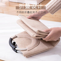 Foldable Laundry Hamper with Handles, Cotton Linen Dirty Clothes Basket for Home Storage