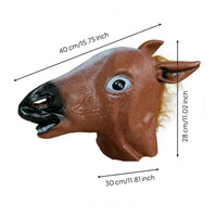 Horse Head Costume Headpiece Black Muzzle Full-Horse Head Headpiece Pointed Ears