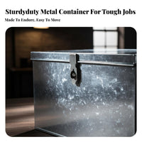 Metal Tool Chest Large Capacity Lockable Tool Case Portable Steel Tool Organizer Sturdy-Duty Galvanized Steel Box Rust-Resistant