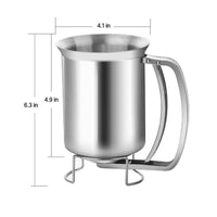 Precise Pouring Stainless Steel Batter Dispenser Easy to Clean Batter Funnel Dripdrip-Resistant Baking Tool Single-Hand Control for Dessert Making