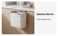 Wall Mounted Trash Can Easy-Mount Design Installation Wall Mounted Waste Bin Large Capacity Hanging Trash Bin for Homeowners, RV Owners, Restroom