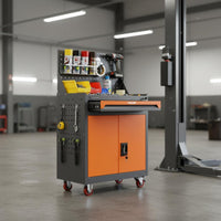Wheeled Mobile Tool Trolley Easy to Clean Rolling Tool Cabinet Heavy Duty Mobile Workbench Locking for Mechanics, Repair Workers, Garage