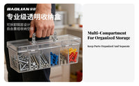 Secure Latch Transparent Screw Organizer Multi-Grid Storage Box Portable Compartment Tool Box for DIY Enthusiasts, Hobbyists, Technicians, Workshop, Garage